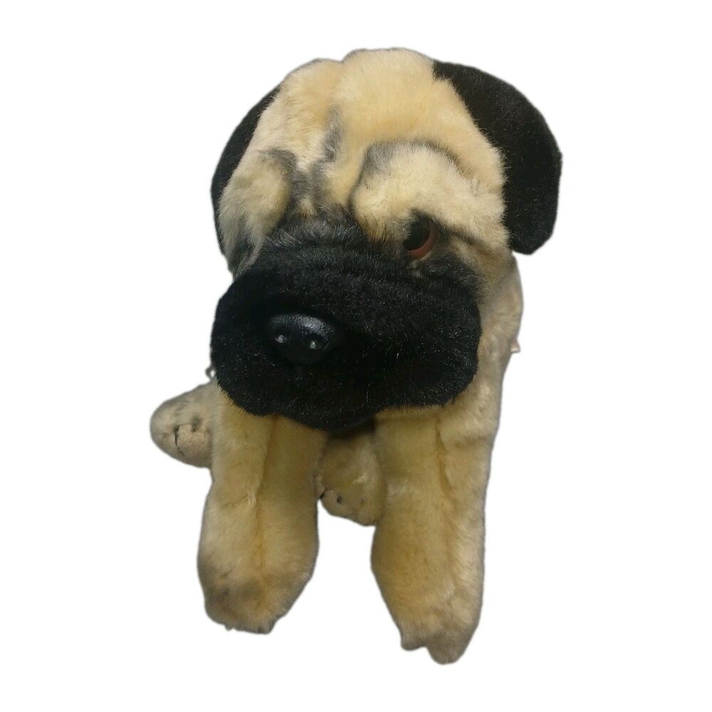 Animal Alley Pug Puppy Dog Plush Stuffed Animal Toys R US 12" Long Realistic
